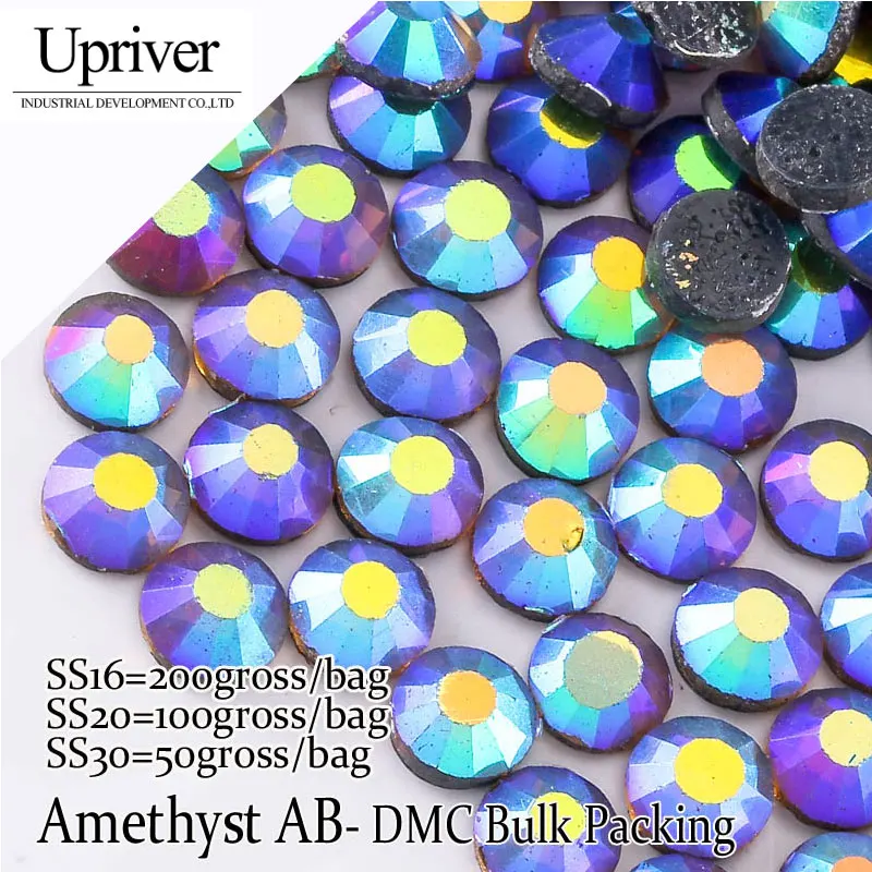 Upriver Wholesale Large Pack Bulk Packing More Cheaper Shiny SS6 SS10 SS16 SS20 SS30 Amethyst AB Hotfix Rhinestones | Дом и сад