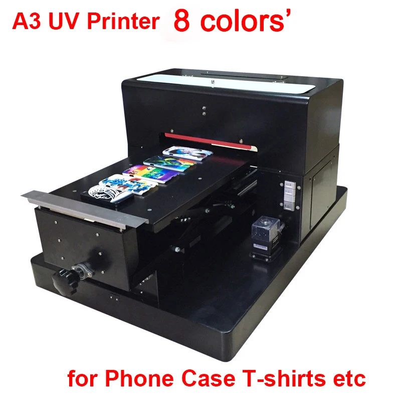2017 Yeni Varış A3 Epson R2000 için UV Yazıcı Flatbed UV Makinesi Baskı Telefon Kılıfı için T-Shirt Ahşap Cam ve akrilik