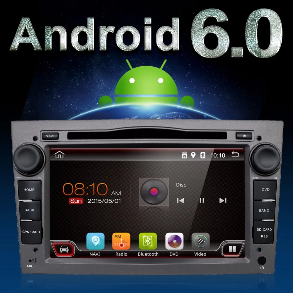 HD 1024 Quad Core Android 6.0 Car tape recorder GPS DVD Player For Opel Astra H Vectra Corsa Zafira B C G support OBD2