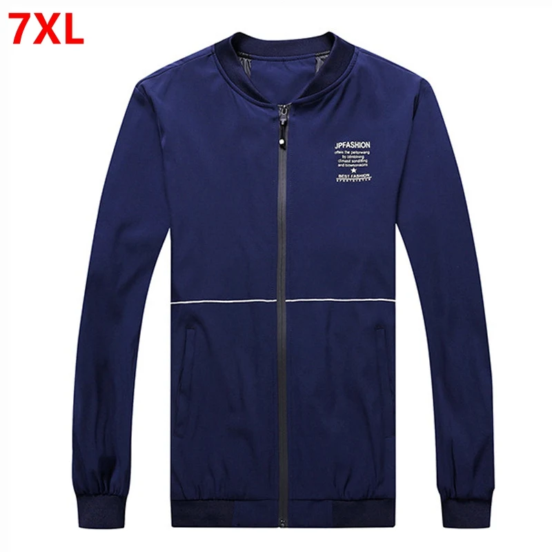 

Large size men's jacket spring new plus fertilizer 7XL big man loose jacket male plus size baseball jacket