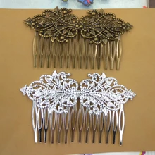 Винтажная бронзовая Расческа с 14 зубцами, ювелирные изделия для волос, Очаровательная Женская заколка с цветочным мотивом, заколки для волос, заколки в стиле ретро, модная одежда для волос