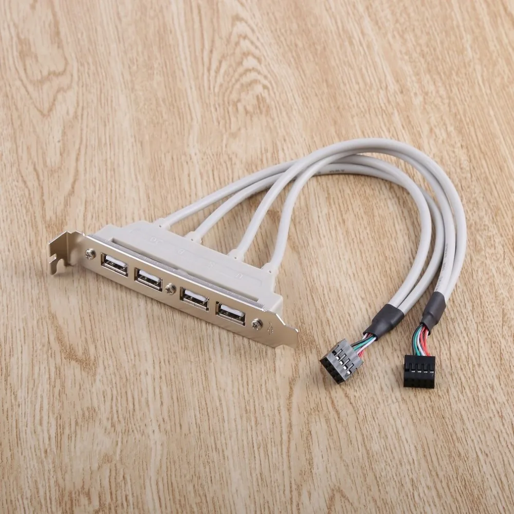 Высокое качество PC материнская плата 4-Порты USB2.0 концентратор с 9 Pin Header сзади Панель скользящая Скоба хост-адаптер кабель usb-хаб