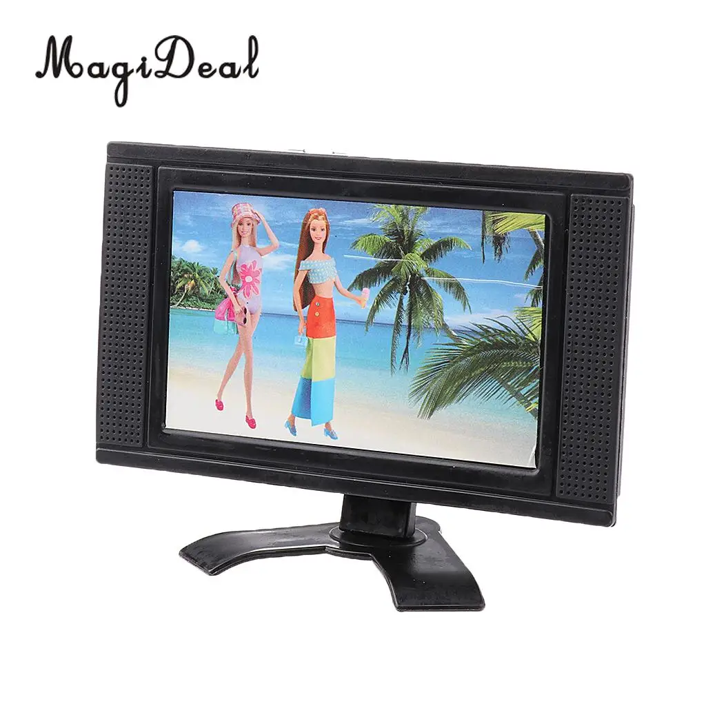 Dollhouse Stylish Entertainment Family Room LCD TV 3 3/8 Inch for Dolls House Simulation Appliances Furniture Decor Acc