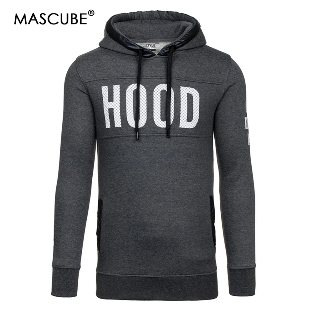 60% OFF MASCUBE Men's Hoodies 2019 Brand Long Sleeve Sweatshirt 3D Hoodies Letter Printed Casual Hooded Tracksuit Hip Hop Men Clothing