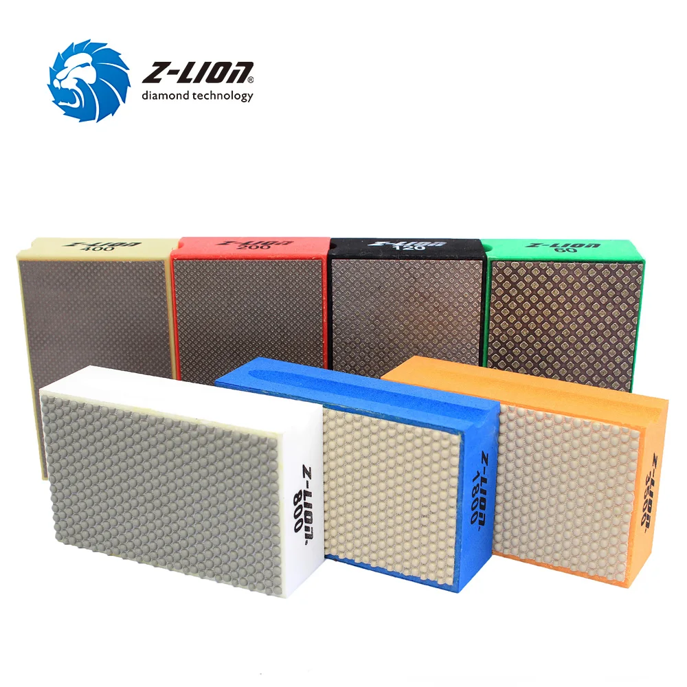 Z LION Diamond Hand Polishing Pads 7 Pcs/Set Hand Sanding Pads For