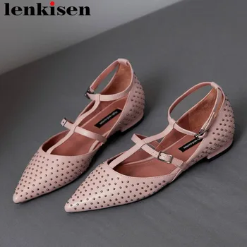 

2019 sweet princess style young girl buckle strap rivets studded comfortable full grain leather pointed toe party daily shoe L04