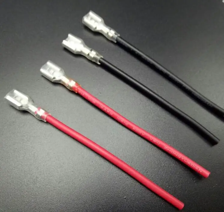 BRASS 6.3mm Crimp Terminal Female Spade 6.3 Connector with AWG16 cable