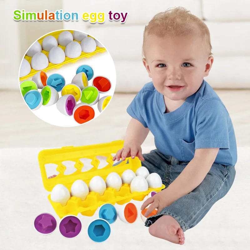 

Hot Selling 12 Pcs Egg Shape Color Matching Toy Educational Learning Traning for Children Kids