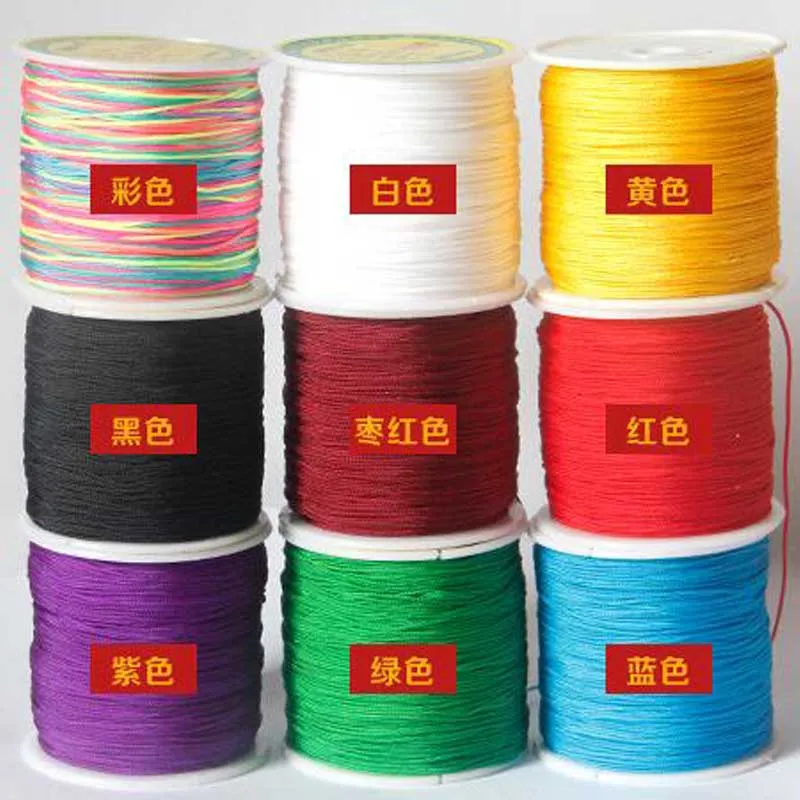 

1MM 100Yards/roll Kumihimo Macrame Rope Satin Rattail Nylon Cords/String Chinese Knot Cord DIY Bracelet Jewelry Making Findings