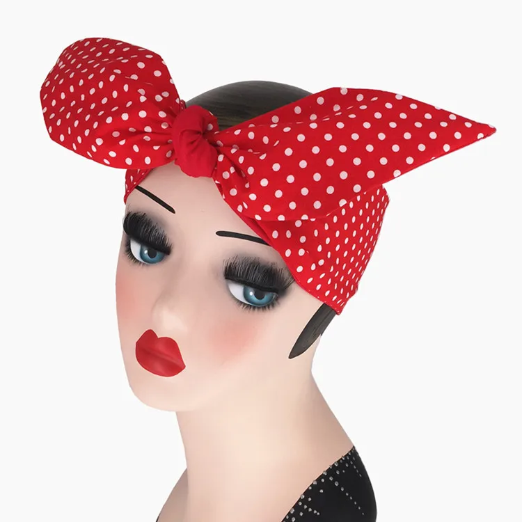 Damen Haarschmuck Haarband Pin up Stirnband Rot Bogen NEU Kostenloser Versand