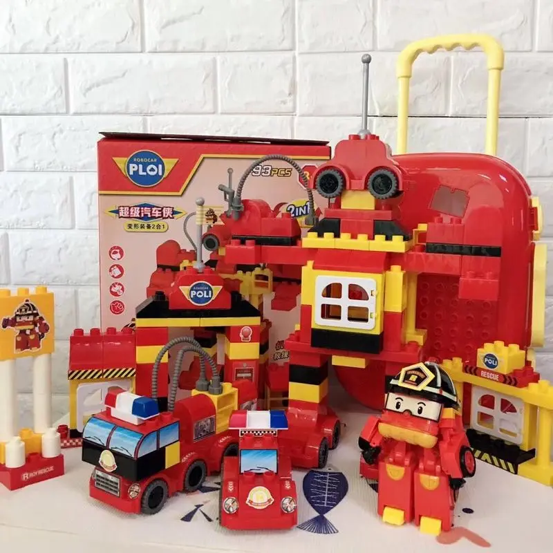 Хит, Robocar Poli, Корея, детские игрушки, робот, тележка, коробка, игрушка, большие частицы, игра, дом, сцена, аниме, фигурки, игрушки для детей - Цвет: Красный