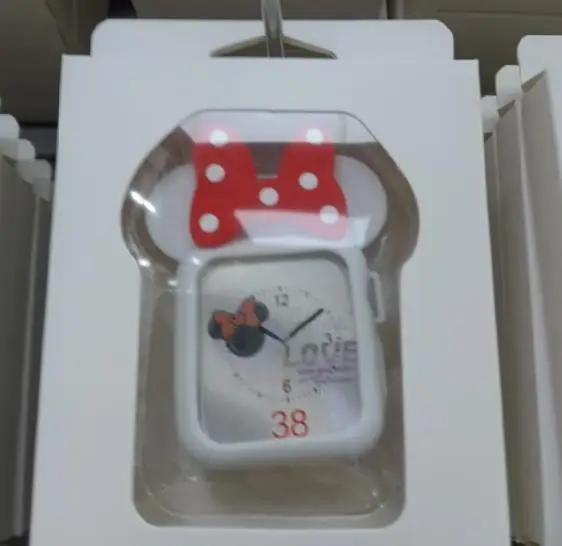 Часы с рисунком Minnie на циферблате Ремешки для наручных часов мягкий чехол для iWatch серии 1234 чехол для Apple Watch 38 мм 44 мм 42 мм милые уши Микки Мауса и 40 мм - Цвет ремешка: 8