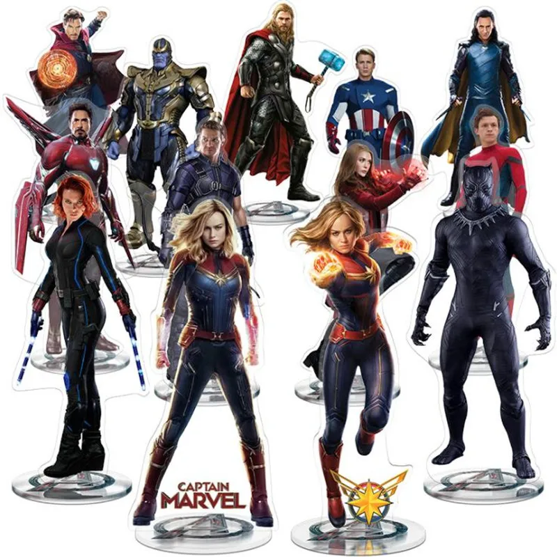 

21CM Marvel Avengers 4 Action Figure Collection Decoration Avengers Endgame Acrylic Display Board Gift Captain Marvel Iron Man