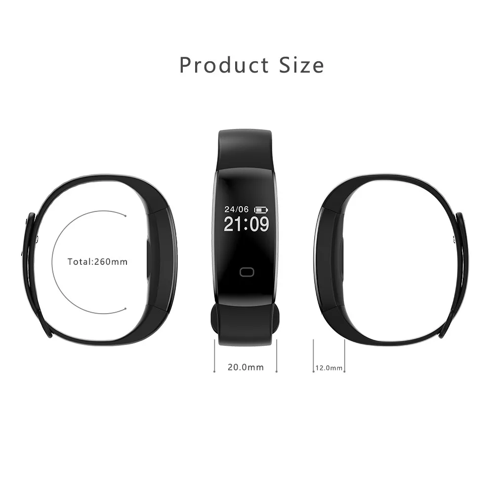 Popular Smart Wrist Band Sleep Sports Fitness Activity Heart Rate Tracker Pedometer Bracelet Watch with Multiple APP languages