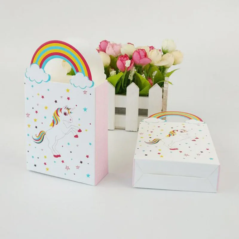 

10 Pcs/set Cartoon Kraft Paper Unicorn Gift Bags Wrapping Gift Bag Sweets and Candy Bar Packing Pouches Party Decoration