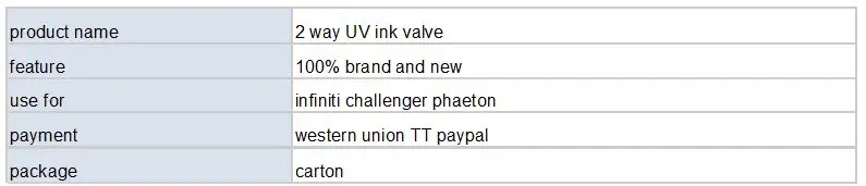 2 way UV ink valve