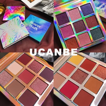 

UCANBE Brand Shimmer Matte Eyeshadow Makeup Palette 9 Colors Holographic Glitter Glow Pigment Eye Shadow Nude Beauty Cosmetics