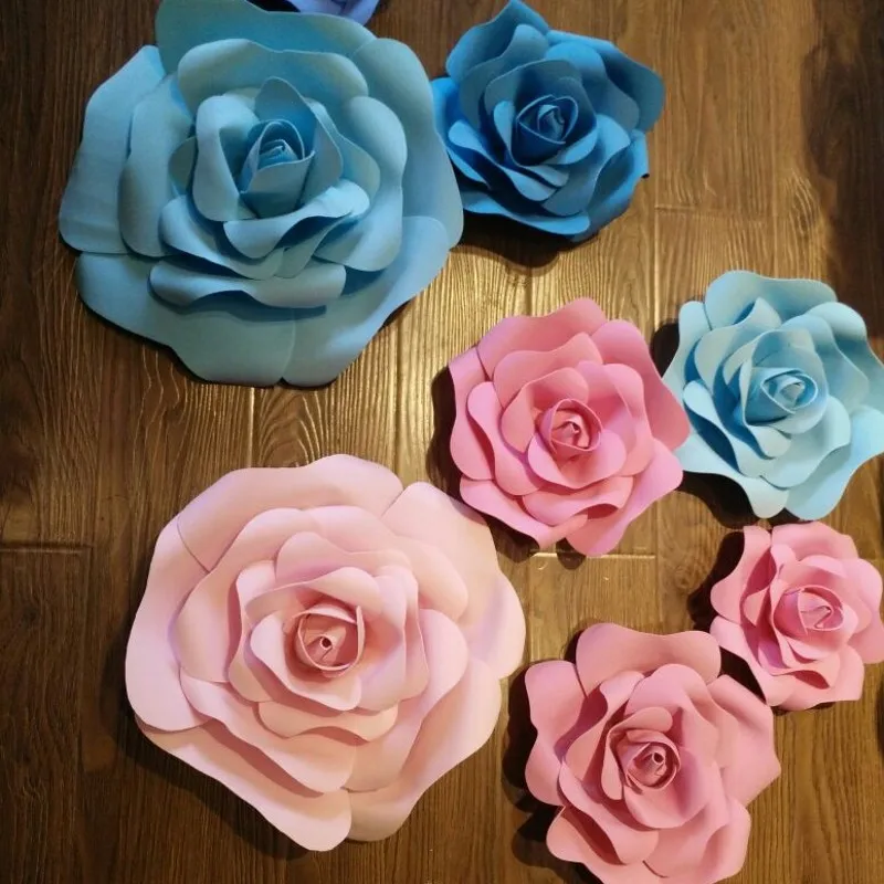 

Free shipping 4pcs/lot Bubble paper flowers PE flowers rose wedding setting wall decoration flowers window products
