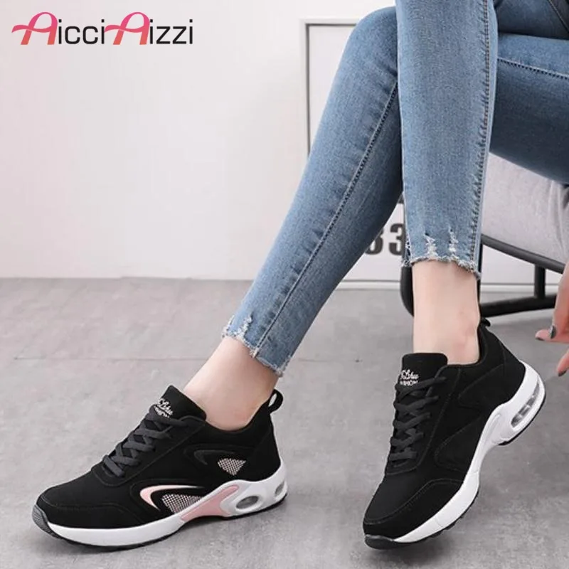 

ZALAVOR Women Sneakers Lace Up Round Toe Mixed Color Air Mesh Breath Shoes Women Comfort Running Flats Shoes Size 35-40