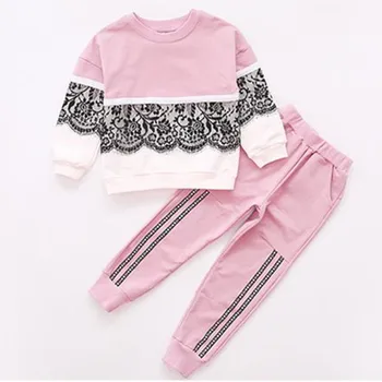 

Girls Clothing Sets Baby Girl Clothes Sportswear Tracksuit for Girls Cotton Long sleeve Sweatshirts+Striped Pants kids Costume