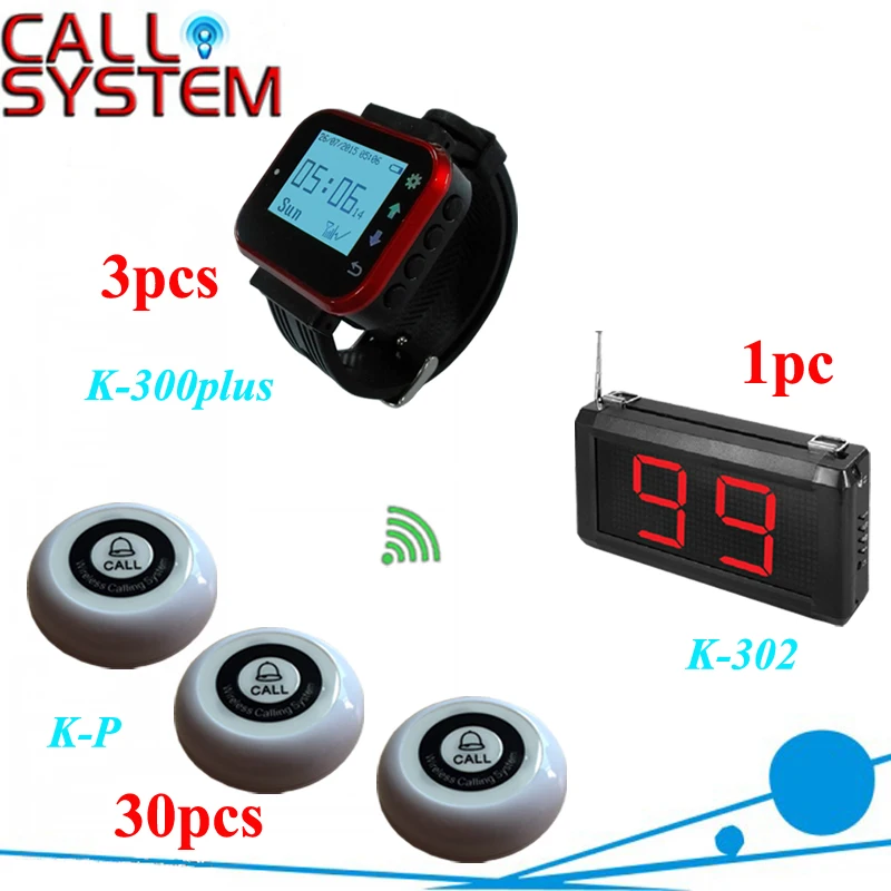 Wireless pager table bell systems 1 display panel 3 clocks 30