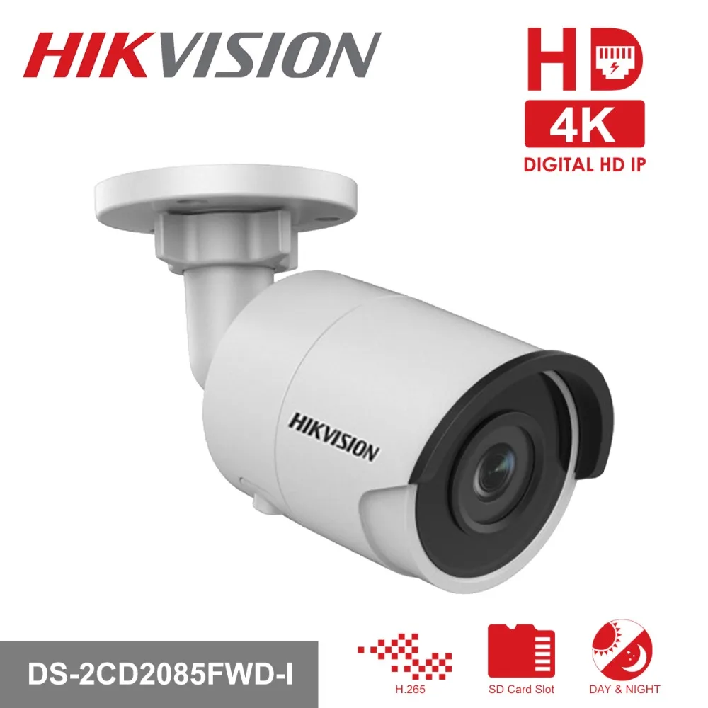 

Original HIK H.265 Network Bullet 8MP IP Camera DS-2CD2085FWD-I 3D DNR Security Camera with High Resolution 3840 * 2160