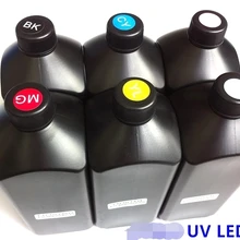 6x1000 мл B/C/M/Y/белый цвета УФ чернила/УФ светодиодный чернила/чернила для ультрафиолетовой печати для epson UV планшетный принтер dx3 dx5 dx7 печатающая головка
