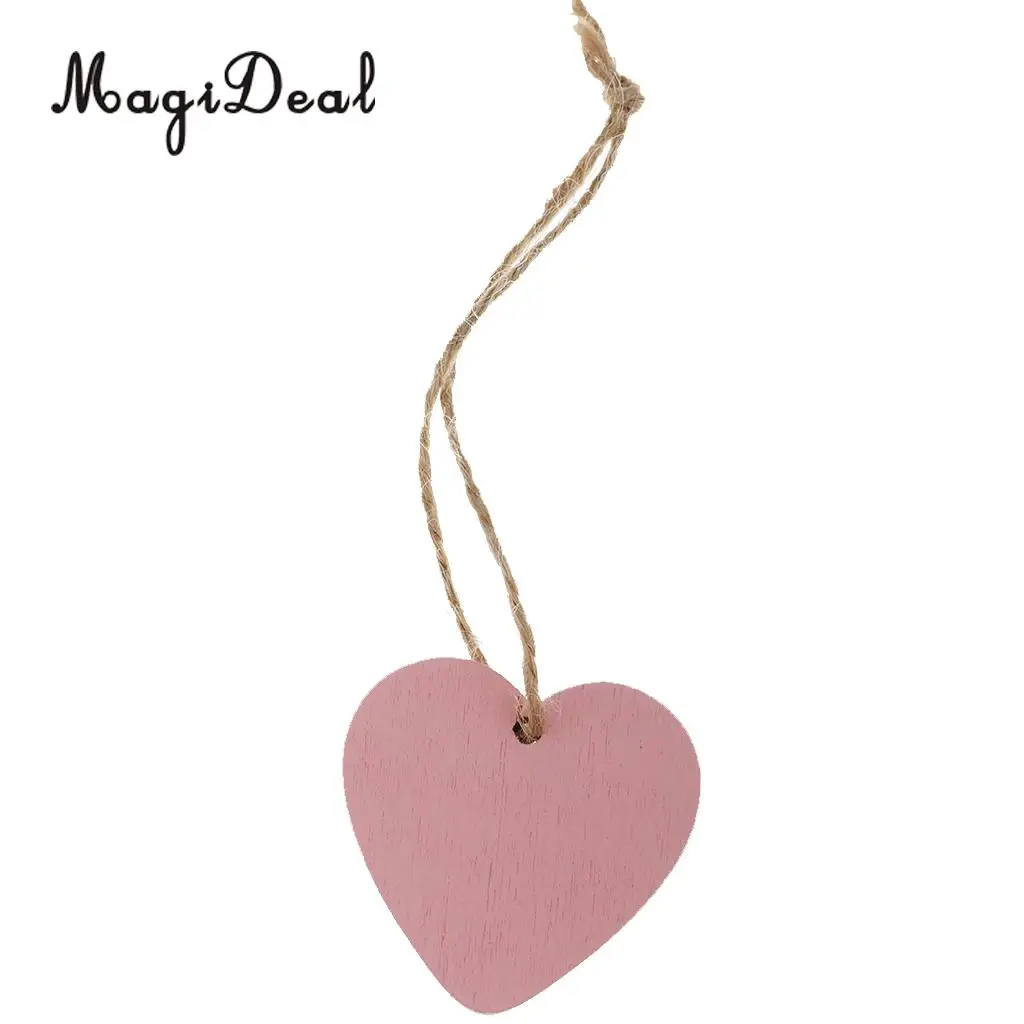 10pcs 40x40mm Wood Heart Shapes Shabby Chic Wooden Embellishment Scrapbook Craft DIY Wind Chimes Hanging Tags Wedding Decoration