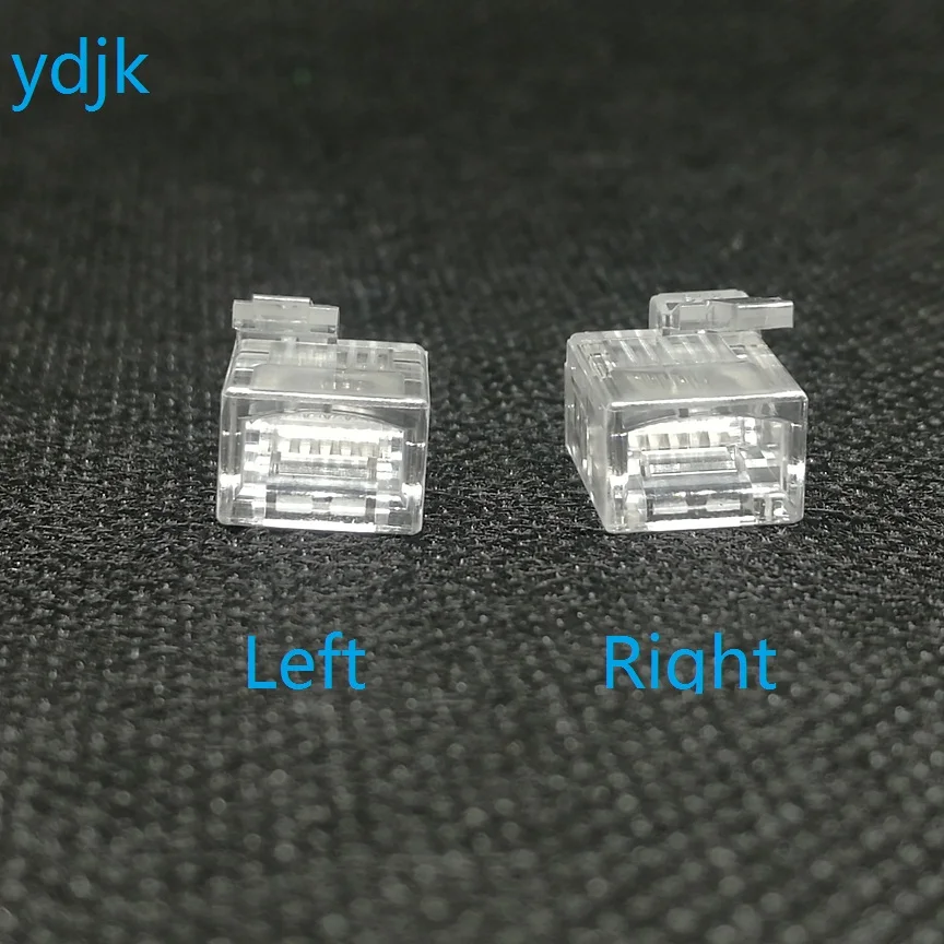 Коннектор RJ11/RJ12 10 шт./лот 6P6C правая Пряжка левая заглушка кабеля Хрустальная