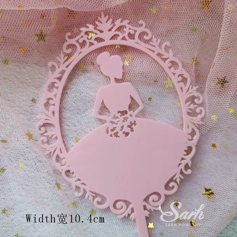 Bling King Queen Cake Topper Fairy Hand Writing Letter Decoration Happy Birthday for Valentine's Day Party Supplies Sweet Gifts - Цвет: 2pc ballet girl