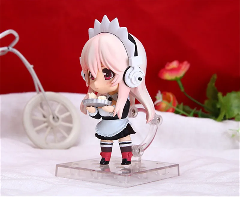 Anime Super Sonico Heandphone in Bikini Sexy Action Figure Toys Maid Sonic Cosplay Figuras Dolls Gift Q Ver. 2pcslot 8cm  (7)