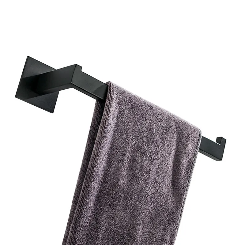AUSWIND черный держатель для бумажных полотенец из нержавеющей стали, клейкая вешалка для полотенец, крючок для ванной комнаты, Пробивка, набор аксессуаров для ванной комнаты