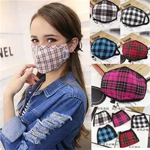 

Winter Warm Bike Anti-dust Wind Plaid Mouth Muffle Mask Face Masks Gauze Respirator color random