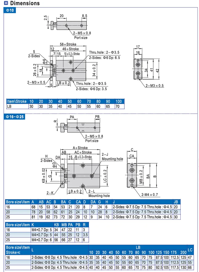 TN16-125 TN16-150 TN16-175 TN16-200 TN16-250 Магнитный doubleaxle пневматический цилиндр TN10-125 TN10-150 TN10-175 TN10-200 TN10-250