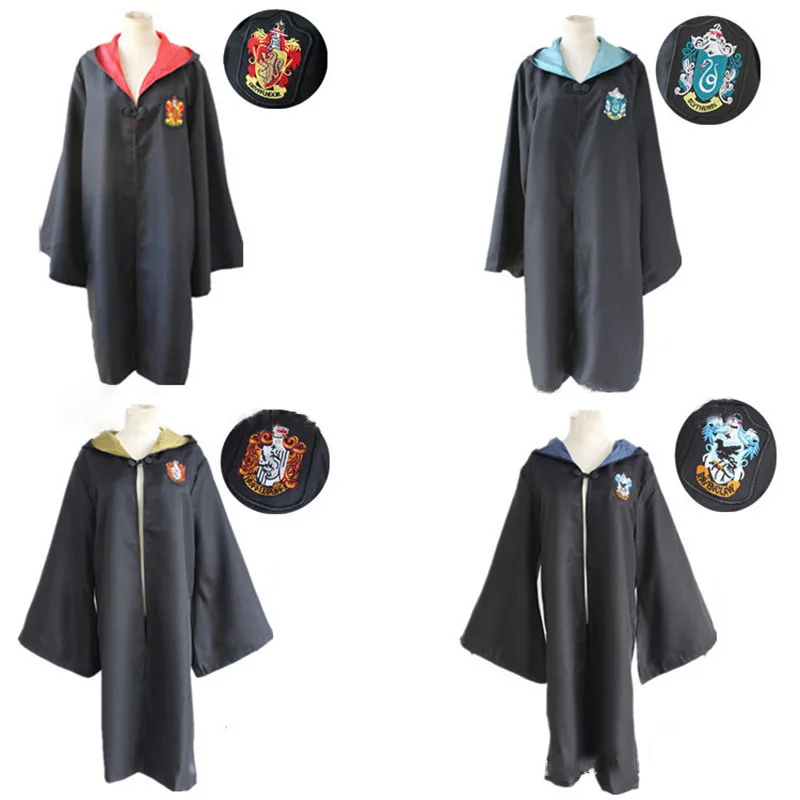 

Action Figure Kids Harri Potter Cloak Gryffindor Ravenclaw Slytherin Hufflepuff Magic School Cosplay Costumes Cloak Model Toy