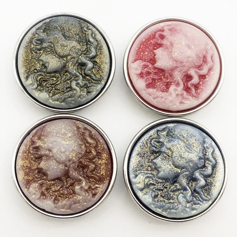 

SZ372 Retro head Resin snaps button for snap jewelry good quality