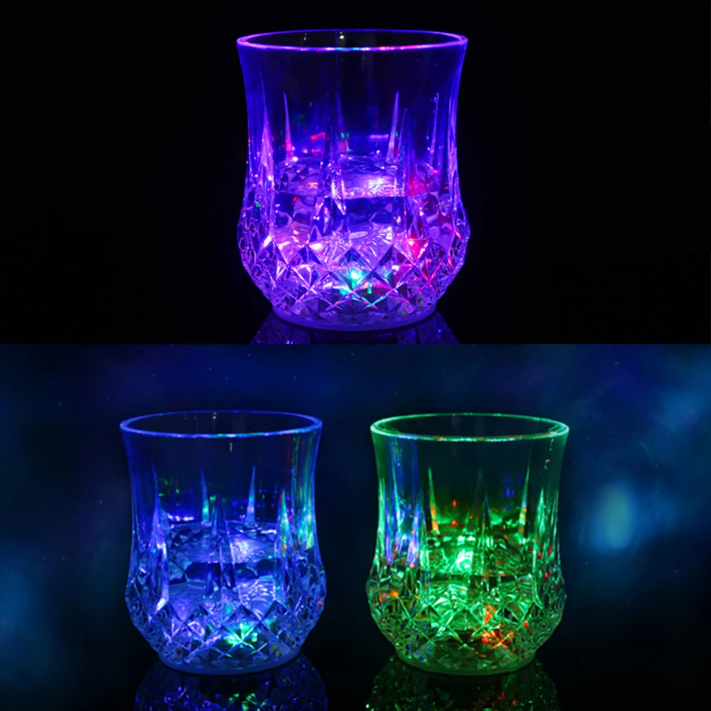LED Drink Flashing Light Glow Juice Glass Cup Champagne Glass Wine