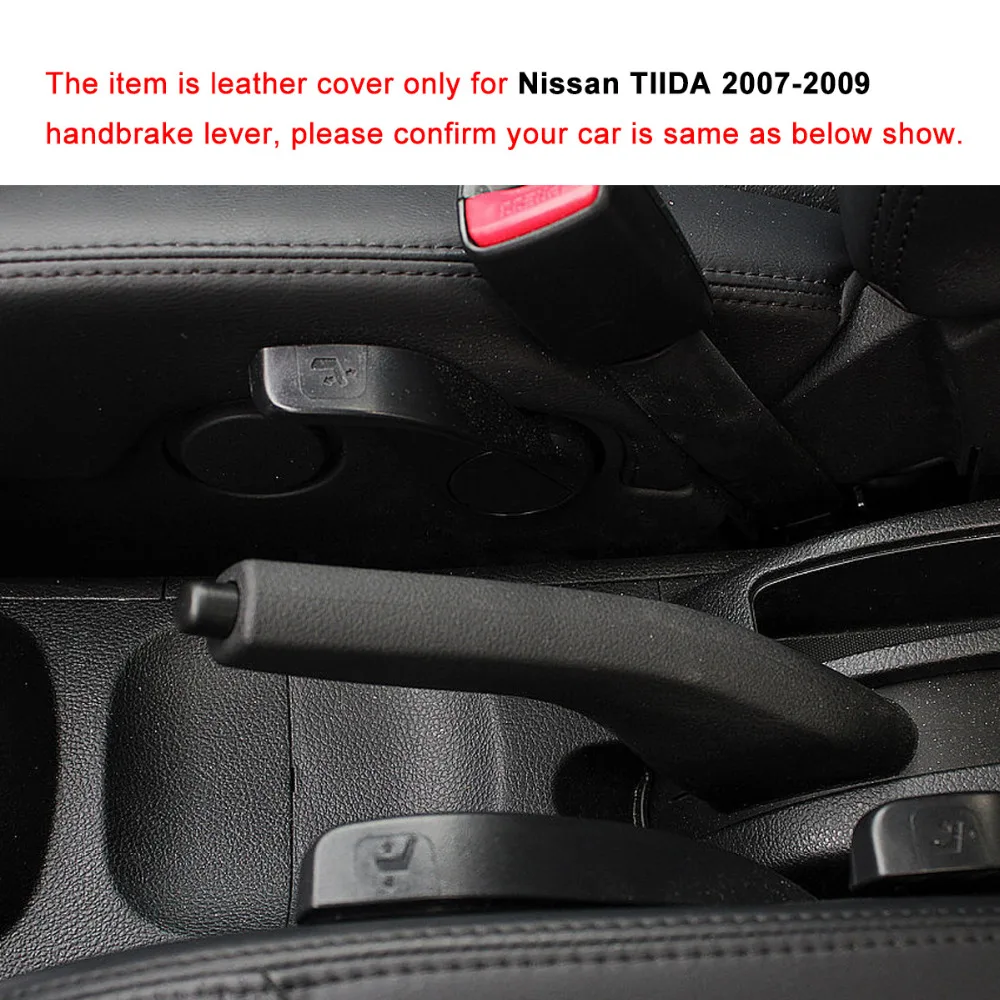 PONSNY ручной тормоз чехлы Чехол для Nissan Tiida 2007-2009 натуральная кожа Рычаг стояночного тормоза ручки крышка