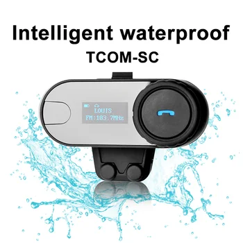 

FM Function Motorcycle Intercom LCD Screen Bluetooth Interphone 1000M Hi-Fi Speaker Sport Helmet Headset