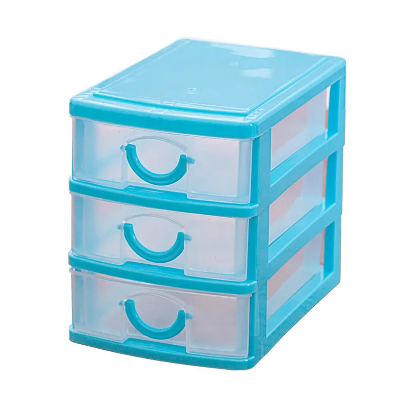 

Best Mini translucent Drawer type plastic Storage Box(Blue 3 Layers)