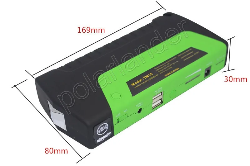 Mini mobile phone laptop Battery Charger Portable Car Jump Starter with pump auto Booster 2 USB port Power Bank 12V