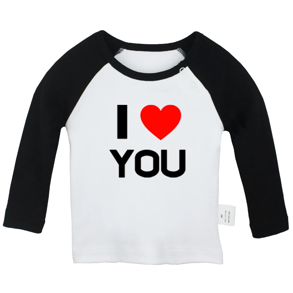Забавные парные одинаковые валентинки, открытки на годовщину I love you, футболки для новорожденных, футболки с длинными рукавами для малышей - Цвет: YdBabyYCB1416C