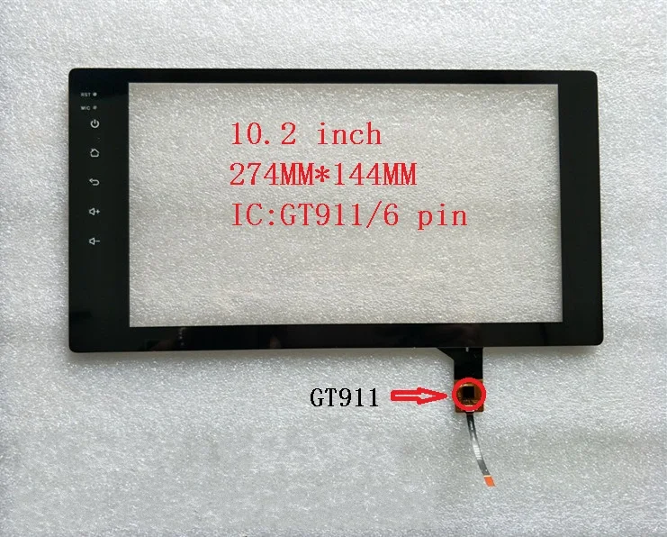

274*144 10.2 inch android in-car navigator capacitive touch screen jts-265-101 IC:GT911 chip 6 pin