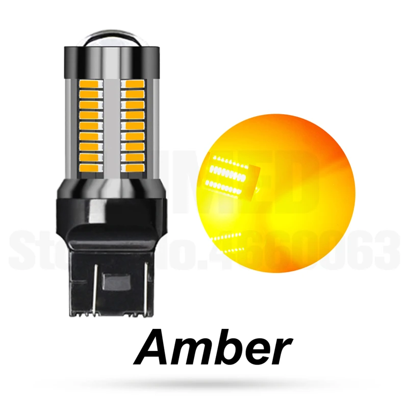 50x Автомобильный светодиодный T20 7443 W21/5 Вт светодиодный 600lm 66 SMD 4014 Авто дневные ходовые огни, туман светильник s тормозной светильник, сигнализирующий фонарь
