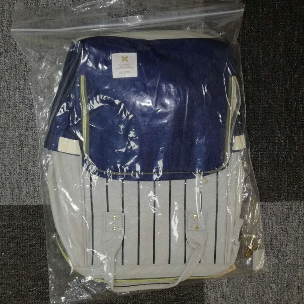 blue&black vertical stripe Mother&Baby bags02