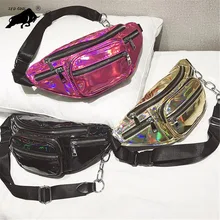 ZYD-COOL мода Лазерная Серебряный Для мужчин талии мешок кожаный ремень Водонепроницаемый чехол для телефона Для женщин thighbags поясная сумка голографическая ног сумка