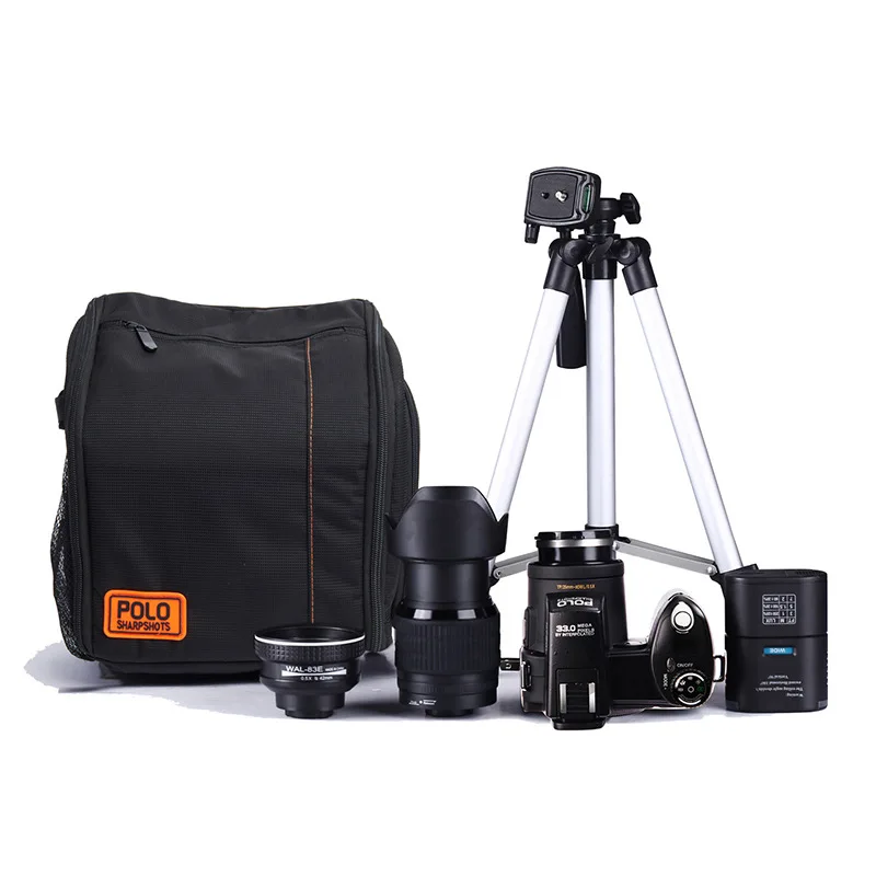 

HD D7300 Digital Video Camera 33Million Pixel Auto Focus Professional SLR Video Camera 24X Optical Zoom 3 HD Lens+Tripod+Bag