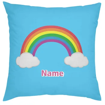 

Customized Cushion Cover Print Name Kids Girls Birthday Gift Rainbow Princess Cartoon Colorful Throw Pillow Case