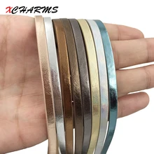 XCHARMS 1 метр x 5 мм плоский шнур из искусственной кожи матовая поверхность Веревка Ювелирные изделия фурнитура аксессуары материалы для изготовления ювелирных изделий для браслета