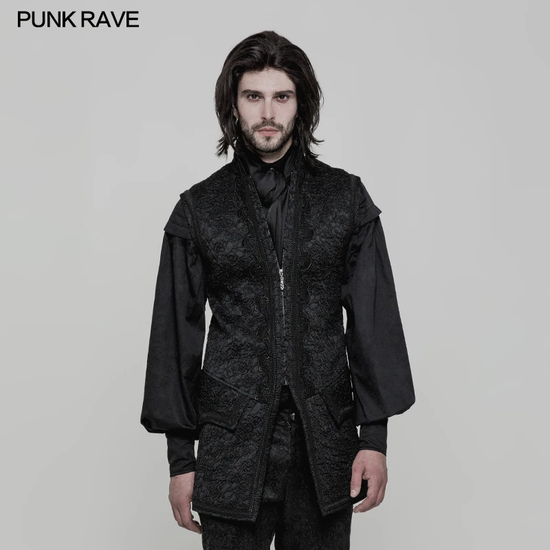 Punk Rave Mens Jackets and Coats Waistcoat Open Fork Victorian Gorgeous Retro Goth Fashion Stage Performance Mens Winter Vest